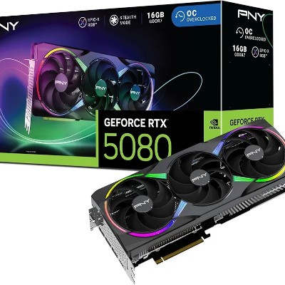 PNY GeForce RTX 5080 ARGB EPIC-X RGB OC Triple Fan 16GB GDDR7 Graphics Card 2