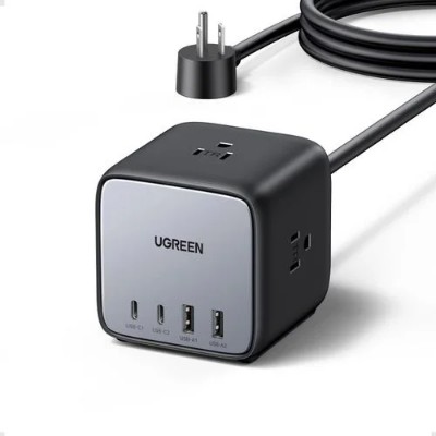 UGREEN DigiNest Cube Power Strip (3 AC outlets + 65W 2A2C) UK Black 1.8m