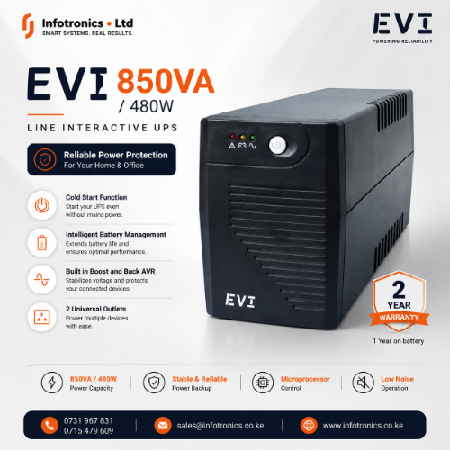 EVI 850VA / 480W Line interactive UPS